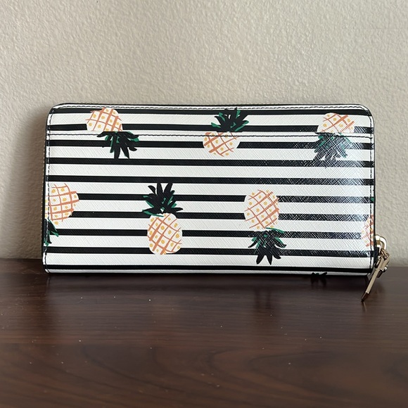 Kate Spade Black and White Striped Pineapple Wallet - Picture 2 of 4